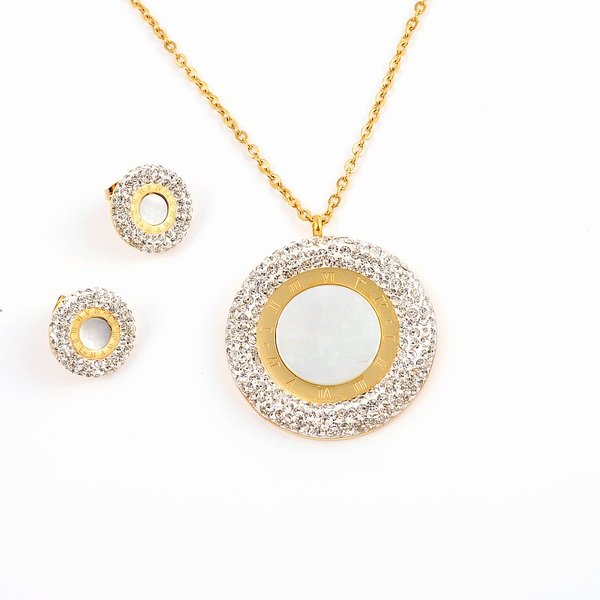 316L Stainless Steel Pendant and Earrings Jewelry Set for Women