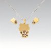 316L Stainless Steel Leopard Print Pendant and Earrings Jewelry Set for Women Daily Wear