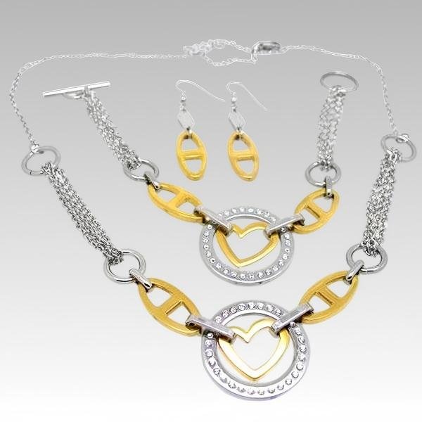 316L Stainless Steel Necklace and Earrings Jewelry Set for Women