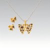 316L Stainless Steel Leopard Print Pendant and Earrings Jewelry Set for Women Daily Wear