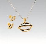 316L Stainless Steel Leopard Print Pendant and Earrings Jewelry Set for Women Daily Wear