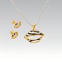 316L Stainless Steel Leopard Print Pendant and Earrings Jewelry Set for Women Daily Wear