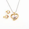 316L Stainless Steel Simple Daily Pendant and Earrings Jewelry Set for Women