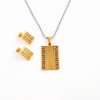 316L Stainless Steel Simple Daily Pendant and Earrings Jewelry Set for Women