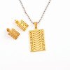316L Stainless Steel Simple Daily Pendant and Earrings Jewelry Set for Women