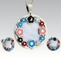 316L Stainless Steel Enamel Color Pendant and Earrings Jewelry Set for Women