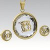 Faceted Ursine Crystal Pendant & Stud Hardware Set
