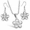 316L Stainless Steel Hollow Design Pendant and Earrings Jewelry Set for Women