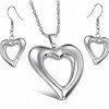 316L Stainless Steel Hollow Design Pendant and Earrings Jewelry Set for Women
