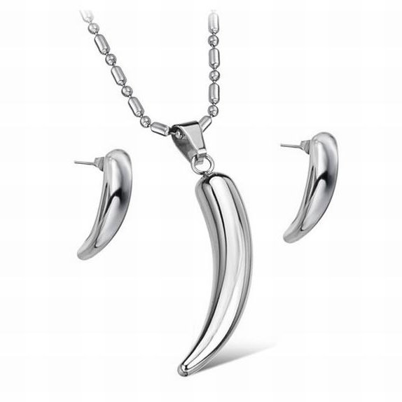316L Stainless Steel Hollow Design Pendant and Earrings Jewelry Set for Women