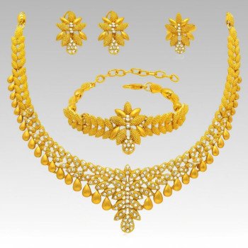 Luxury Dubai Middle East African Bridal Gold Plated 4PCS Jewelry Set
