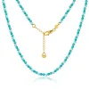 Italian Designer 18K Gold Plated Natural Stone Beaded Necklace Wholesale
