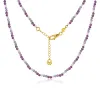 Italian Designer 18K Gold Plated Natural Stone Beaded Necklace Wholesale