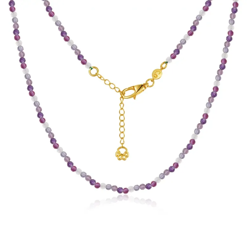Italian Designer 18K Gold Plated Natural Stone Beaded Necklace Wholesale