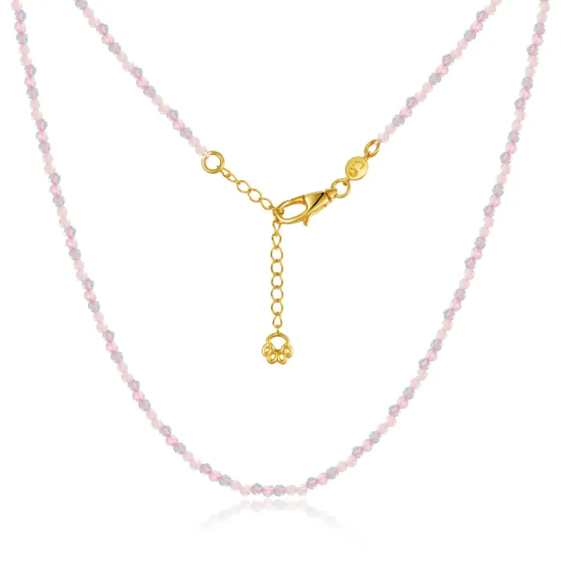 Italian Designer 18K Gold Plated Natural Stone Beaded Necklace Wholesale