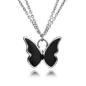 Minimalist 316L Stainless Steel Butterfly Wings Pendant Necklace Dainty Everyday Wear