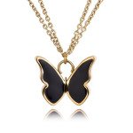 Minimalist 316L Stainless Steel Butterfly Wings Pendant Necklace Dainty Everyday Wear