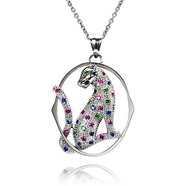 316L Stainless Steel Leopard Animal Pendant Necklace Wisdom Gift for Women
