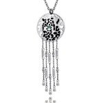 Hypoallergenic 316L Stainless Steel Quicksand Leopard Head Pendant Necklace Tarnish Resistant