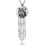 Hypoallergenic 316L Stainless Steel Quicksand Leopard Head Pendant Necklace Tarnish Resistant