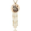 Hypoallergenic 316L Stainless Steel Quicksand Leopard Head Pendant Necklace Tarnish Resistant