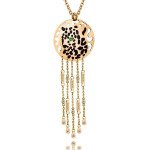 Hypoallergenic 316L Stainless Steel Quicksand Leopard Head Pendant Necklace Tarnish Resistant