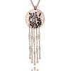 Hypoallergenic 316L Stainless Steel Quicksand Leopard Head Pendant Necklace Tarnish Resistant