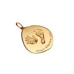 18K Gold AU750 Custom Baby Handprint Footprint Photo Charm Necklace Wholesale