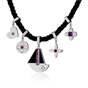 Matte Black Finish Stainless Steel Men's Necklace Bulk