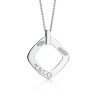 Premium Blank 316L Stainless Steel Interlocking Rings Charm Necklace