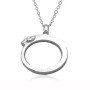 Tarnish-Free Geometric Abstract Ribbon Pendant Stainless Steel Chain