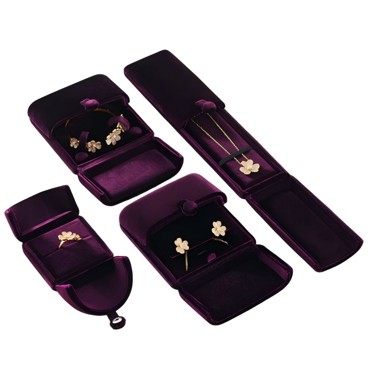 Wholesale Luxury Velvet Jewelry Box Portable Jewelry Gift Packaging Box