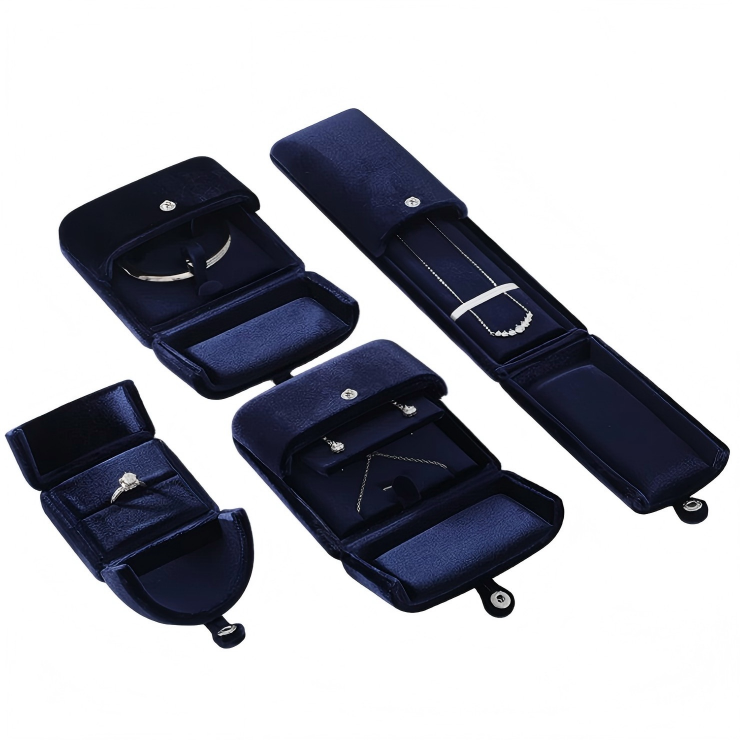 Wholesale Luxury Velvet Jewelry Box Portable Jewelry Gift Packaging Box