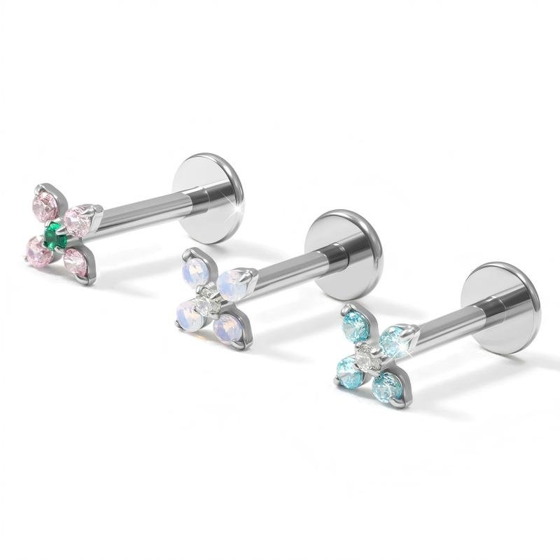 ASTM F136 Implant Grade Titanium Push Pin Ear Studs For Sensitive Ears