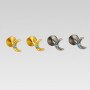 ASTM F136 Implant Grade Titanium Push Pin Ear Studs For Sensitive Ears