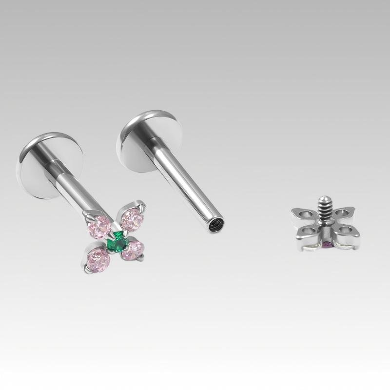 ASTM F136 Implant Grade Titanium Push Pin Ear Studs For Sensitive Ears