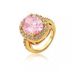 Wholesale Luxury 316L Stainless Steel Geometric CZ Statement Ring