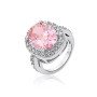 Wholesale Luxury 316L Stainless Steel Geometric CZ Statement Ring