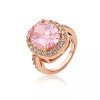 Wholesale Luxury 316L Stainless Steel Geometric CZ Statement Ring
