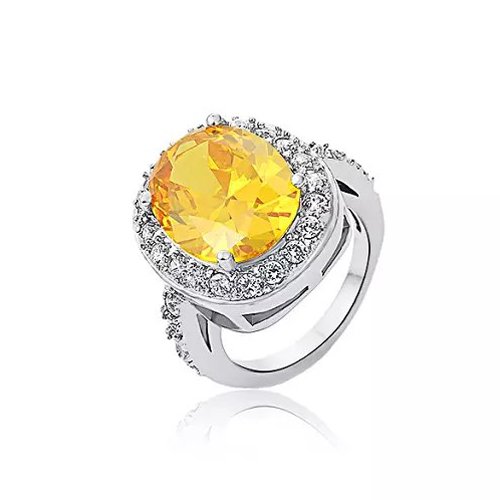 Wholesale Luxury 316L Stainless Steel Geometric CZ Statement Ring
