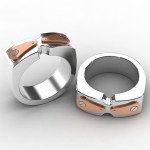 Wholesale Men's Minimalist 316L Stainless Steel Linear Band Ring