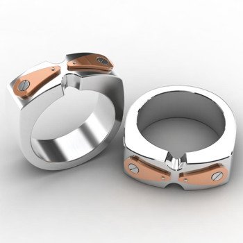 Wholesale Men's Minimalist 316L Stainless Steel Linear Band Ring