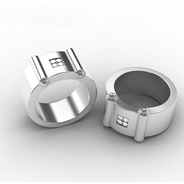 Wholesale Men's Minimalist 316L Stainless Steel Linear Band Ring