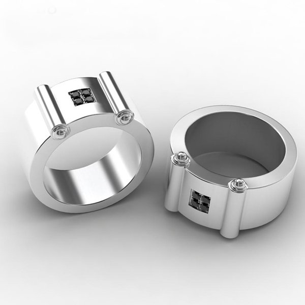 Wholesale Men's Minimalist 316L Stainless Steel Linear Band Ring