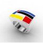 Wholesale Bold 316L Stainless Steel Chunky Geometric Enamel Ring