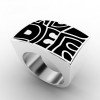 Wholesale Bold 316L Stainless Steel Chunky Geometric Enamel Ring