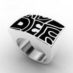 Wholesale Bold 316L Stainless Steel Chunky Geometric Enamel Ring