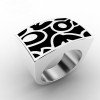 Wholesale Bold 316L Stainless Steel Chunky Geometric Enamel Ring