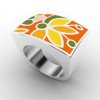 Wholesale Bold 316L Stainless Steel Chunky Geometric Enamel Ring