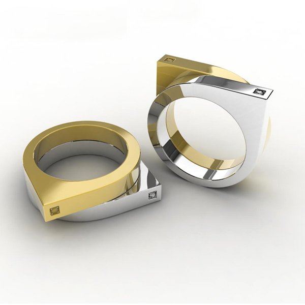 Wholesale Men's Minimalist 316L Stainless Steel Linear Band Ring